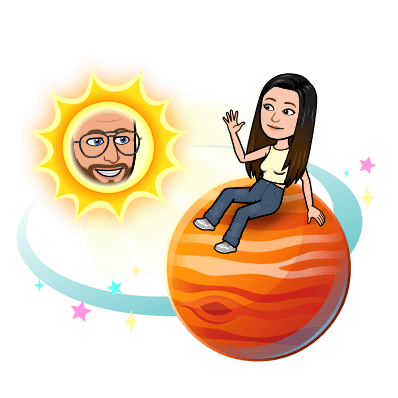 Jupiter planet with reddish-orange and dark orange stripes representing Snapchat's fifth closest friend