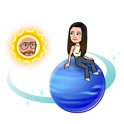 Neptune planet in blue representing Snapchat's eighth friend